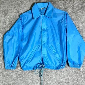 Vintage Birdie by Richard A. Leslie Jacket Women S Blue Button Front Windbreaker